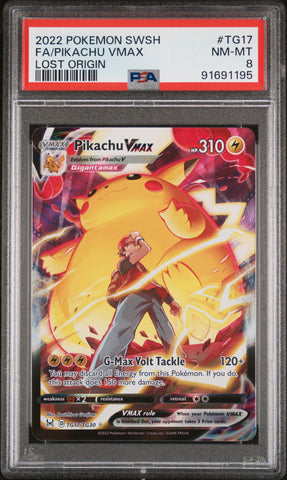 PSA NM-MT 8 Pikachu VMAX (TG17/TG30) [Sword & Shield: Lost Origin] - 91691195