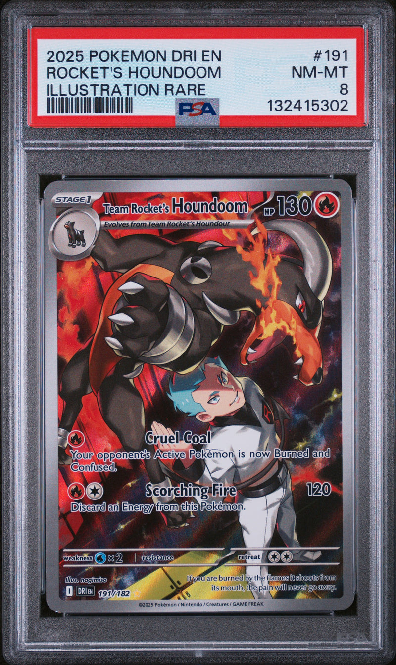 PSA NM-MT 8 Rocket'S Houndoom (191/182) [Dri En-Destined Rivals] - 132415302