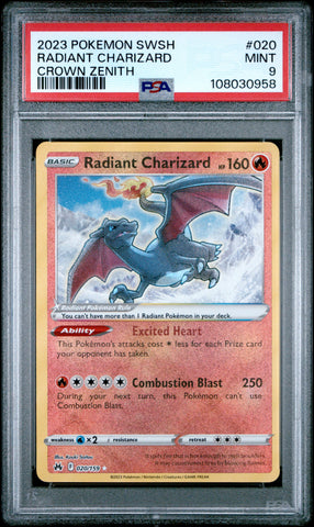 PSA MINT 9 Radiant Charizard(020/159) [Sword And Shield Crown Zenith] - 108030958