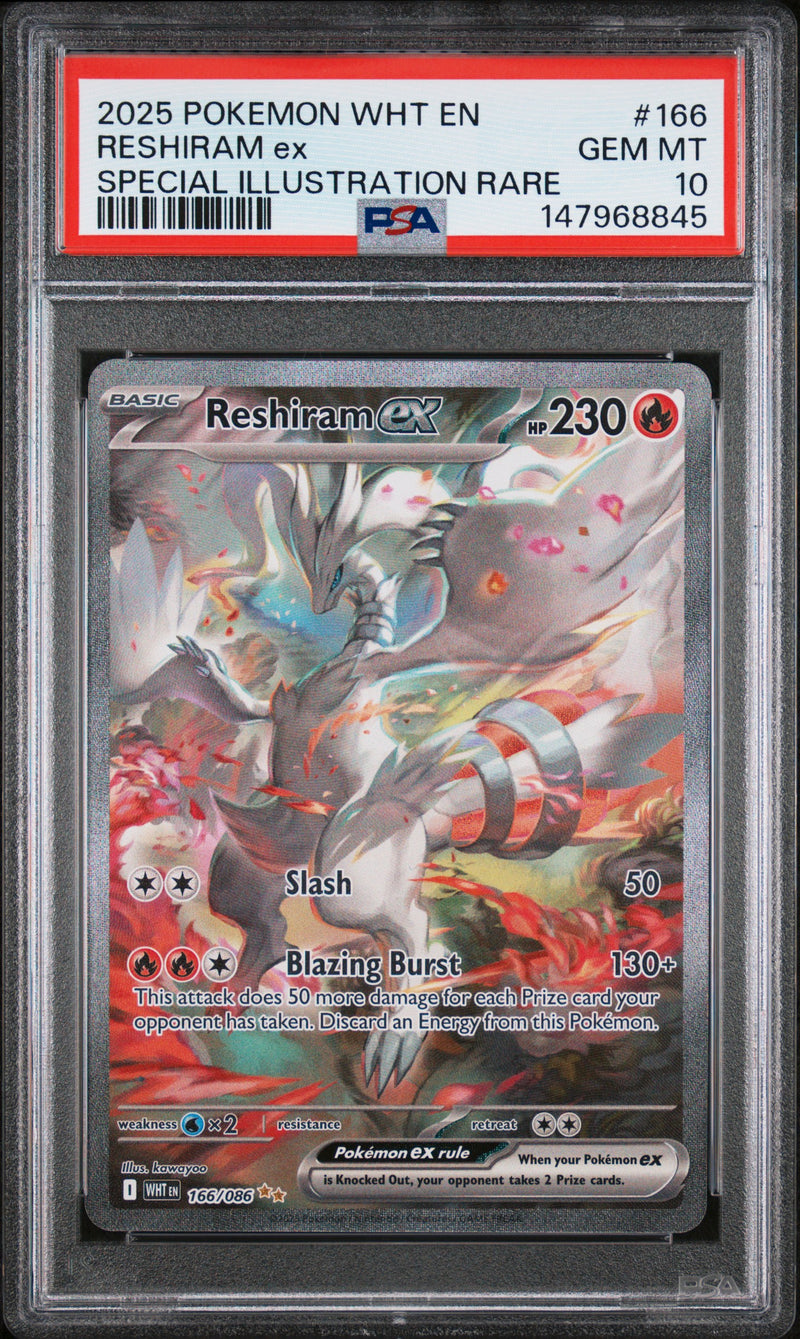 PSA GEM MT 10 Reshiram Ex(166/086) [Wht En-White Flare] - 147968845
