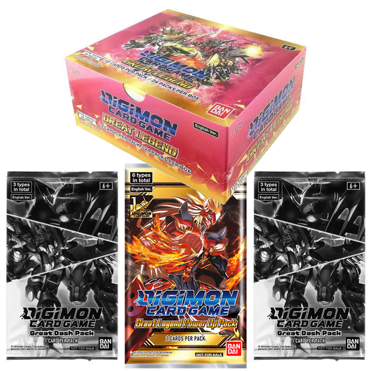 Digimon TCG: Great Legends Booster Box with Dash Packs and Powerup Pack