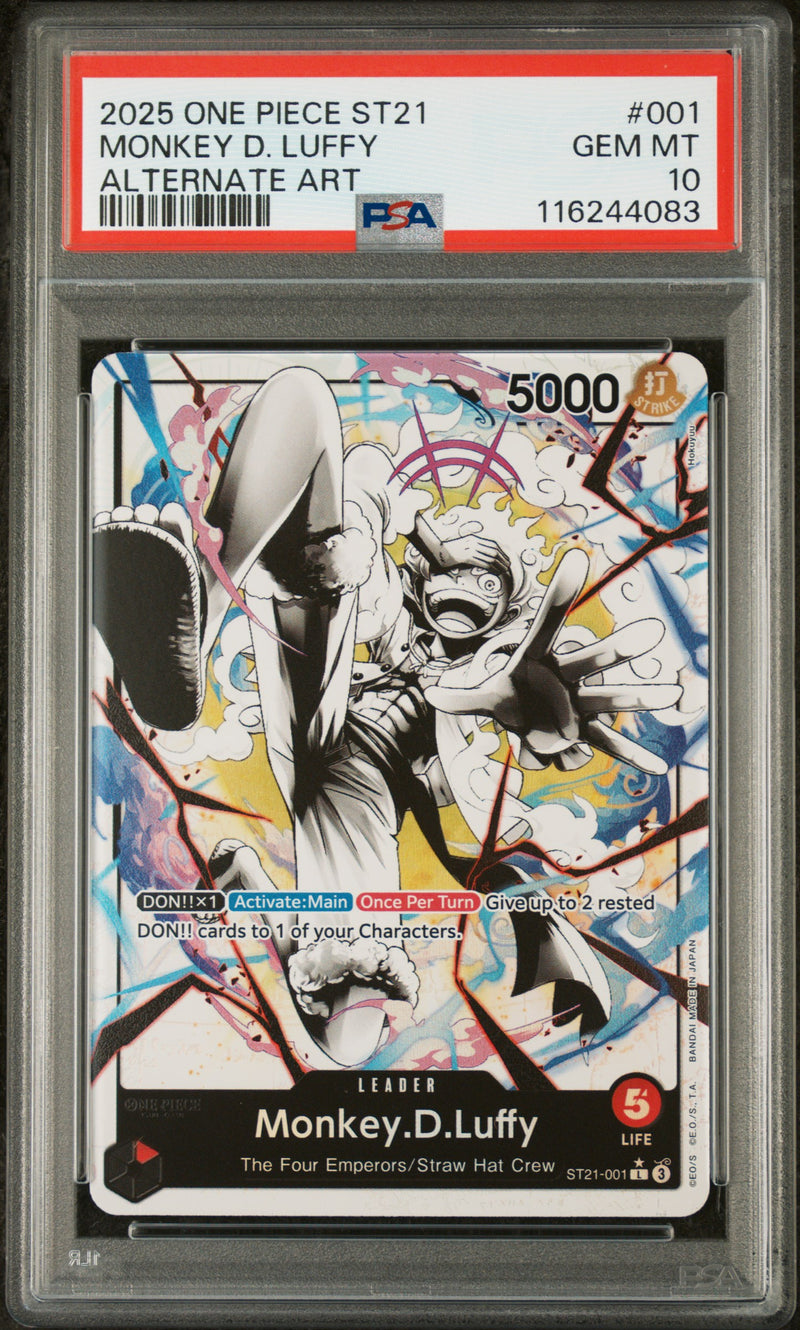 PSA GEM MT 10 Monkey D. Luffy [Starter Deck St21-Ex Gear 5] - 116244083