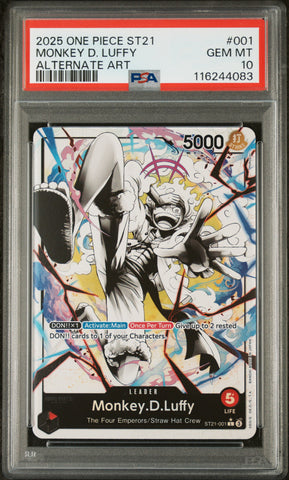 PSA GEM MT 10 Monkey D. Luffy [Starter Deck St21-Ex Gear 5] - 116244083