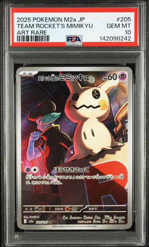 PSA GEM MT 10 Team Rocket'S Mimikyu(205/193) [Japanese M2A-Mega Dream Ex] - 142098242