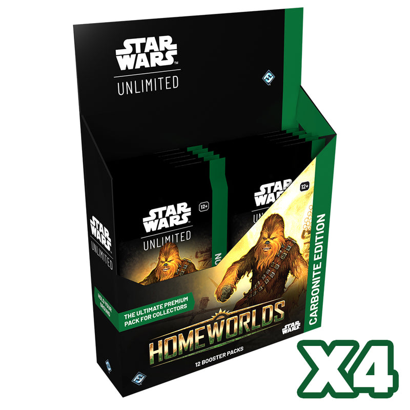 Star Wars Unlimited: Homeworlds: Carbonite Booster Display Case (4)