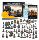 Warhammer The Horus Heresy game set with miniatures and rulebooks on a white background