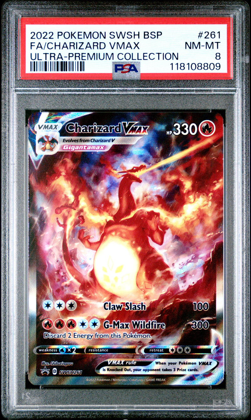 PSA NM-MT 8 Charizard VMAX (SWSH261) [Sword & Shield: Black Star Promos] - 118108809