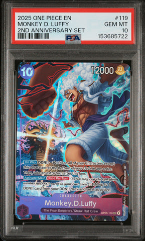 PSA GEM MT 10 Monkey D. Luffy [English Version 2Nd Anniversary Set] - 153685722