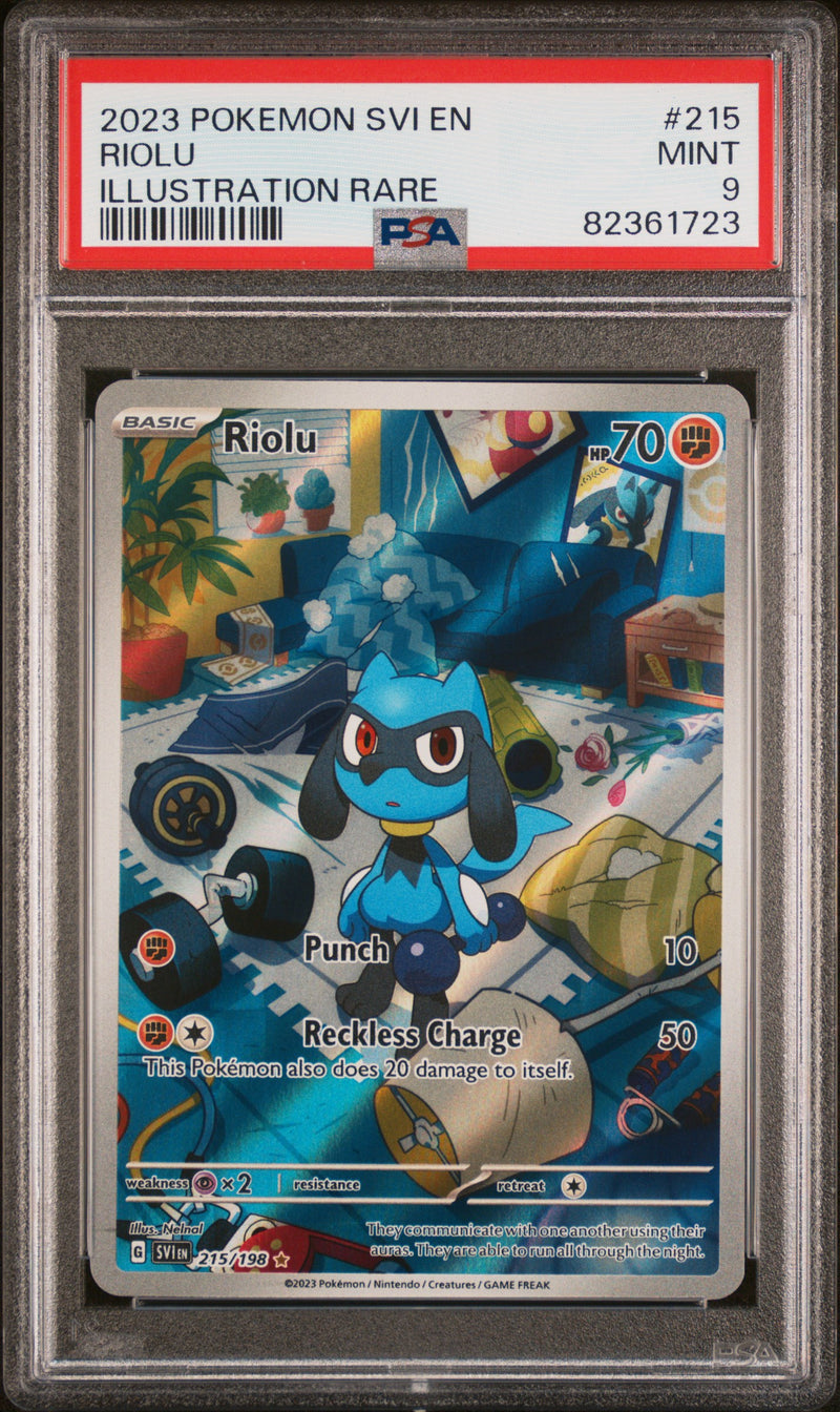 PSA MINT 9 Riolu(215/198) [Svi En-Scarlet & Violet] - 82361723