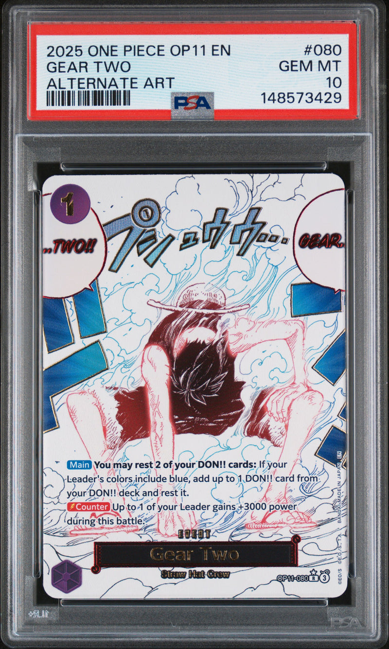 PSA GEM MT 10 Gear Two [Op11-A Fist Of Divine Speed] - 148573429