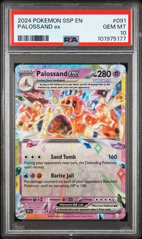 PSA GEM MT 10 Palossand Ex (091/191) [Ssp En-Surging Sparks] - 101975177