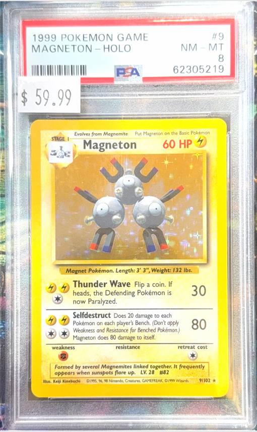 PSA NM-MT 8 Magneton-Holo (9/102) [Game] - 62305219