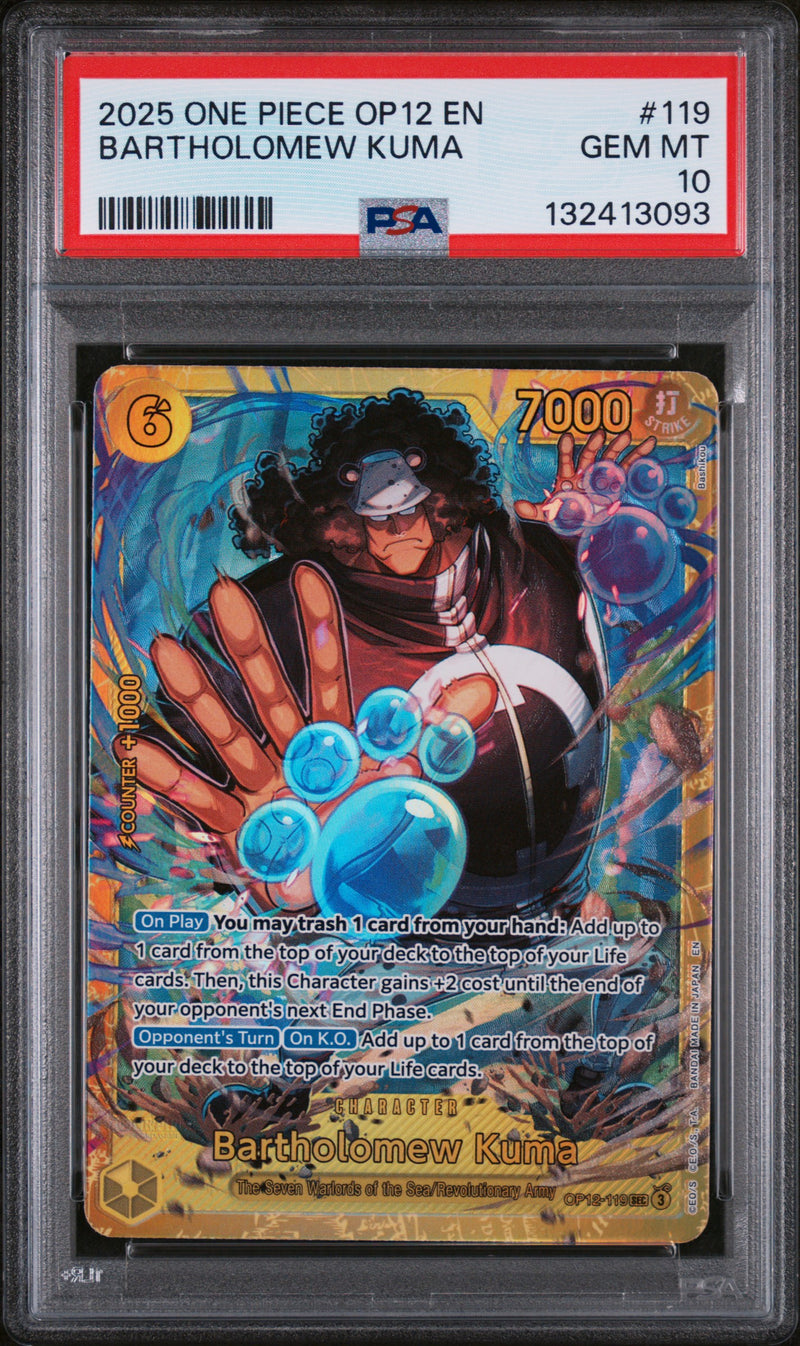 PSA GEM MT 10 Bartholomew Kuma [Op12-Legacy Of The Master] - 132413093