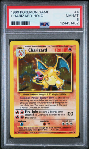 PSA NM-MT 8 Charizard-Holo (4/102) [Base] - 124451462