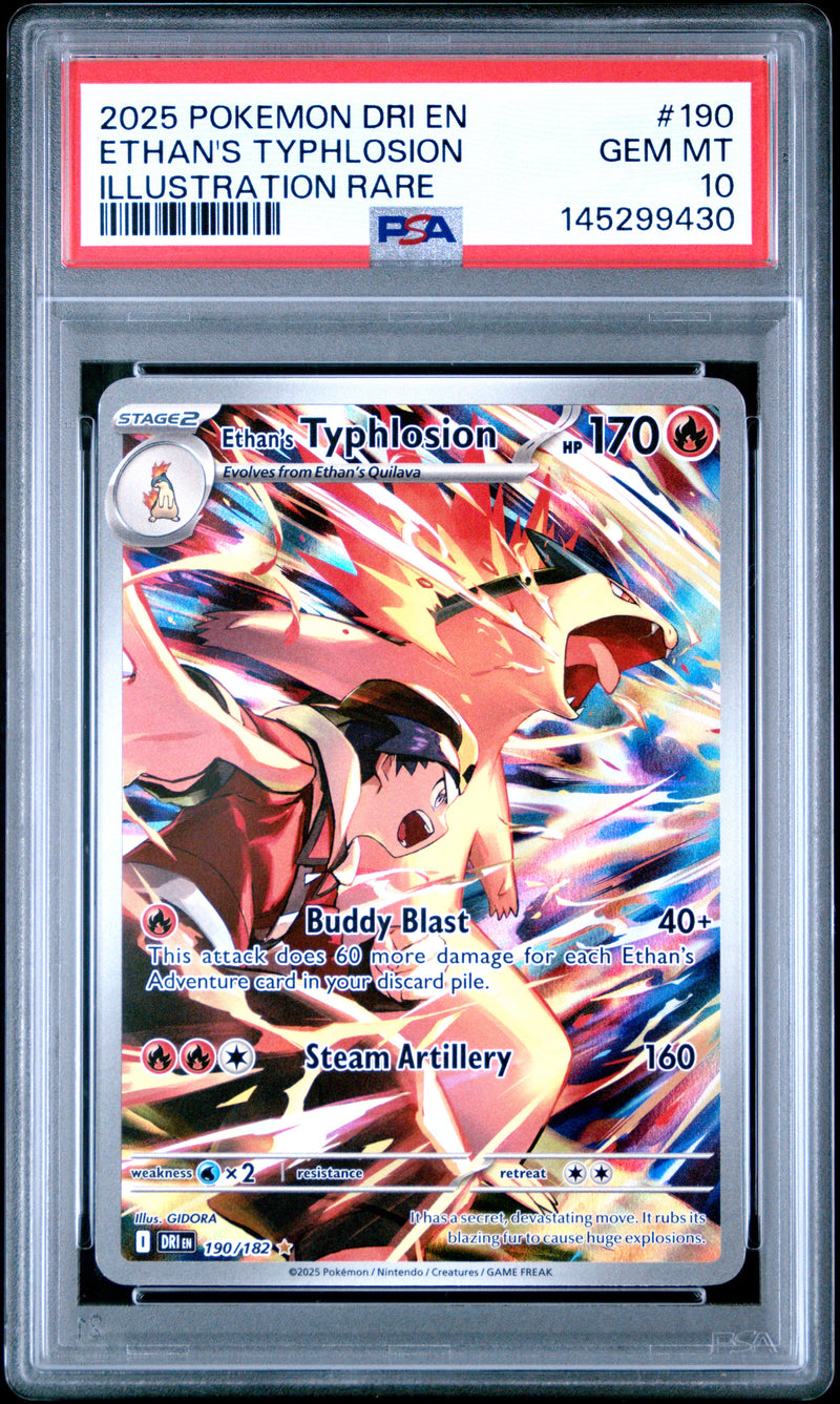 PSA GEM MT 10 Ethan'S Typhlosion(190/182) [Dri En-Destined Rivals] - 145299430