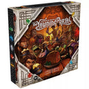 Dungeons & Dragons: The Yawning Portal board game box featuring colorful fantasy artwork of diverse adventurers gathered around a tavern table with food and drinks. The box art shows various D&D character archetypes including warriors, rogues, and spellcasters in a warm, inviting tavern setting with glowing amber lighting. 