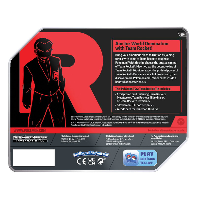 Pokémon TCG: Team Rocket Fall 2025 Tin