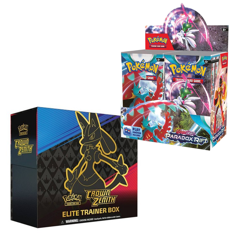 Pokémon TCG: Paradox Rift Booster Display + Crown Zenith ETB Combo