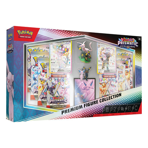 Pokémon Prismatic Evolutions Premium Figure Collection packaging on a white background