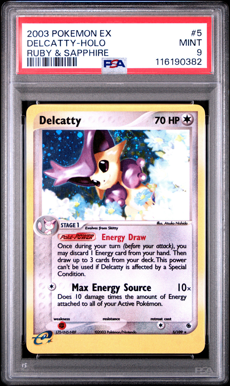 PSA MINT 9 Delcatty-Holo(5/109) [Ex Ruby & Sapphire] - 116190382
