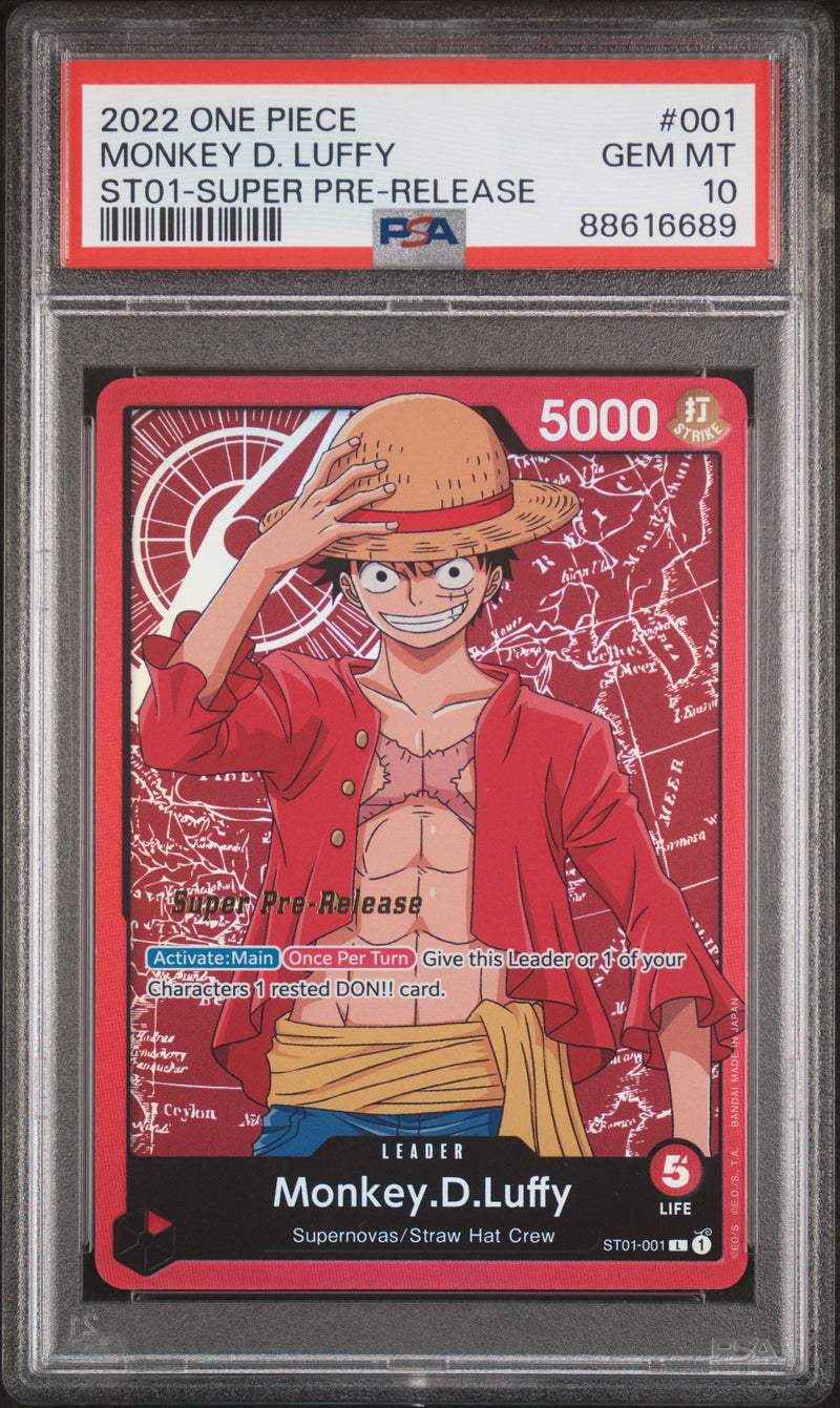 PSA GEM MT 10 Monkey D. Luffy [Starter Deck St01-Straw Hat Crew] - 88616689