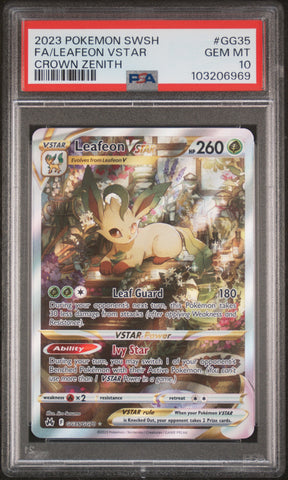 PSA GEM MT 10 Leafeon Vstar(GG35/GG70) [Sword And Shield Crown Zenith] - 103206969