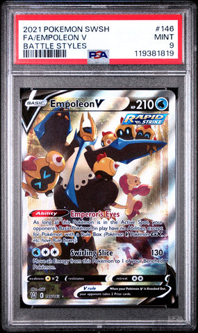 PSA MINT 9 Empoleon V (146/163) [Sword & Shield: Battle Styles] - 119381819