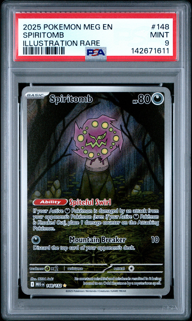 PSA MINT 9 Spiritomb (148/132) [Mega Evolution: Base Set] - 142671611