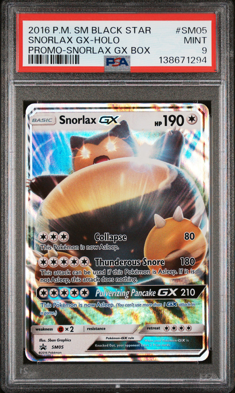PSA MINT 9 Snorlax Gx-Holo(SM05) [Sm Black Star Promo] - 138671294