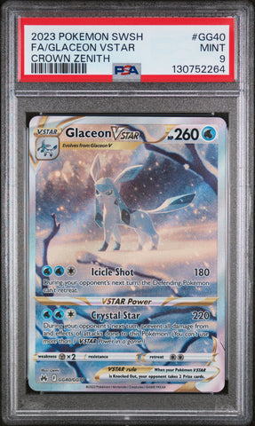 PSA MINT 9 Glaceon Vstar (GG40/GG70) [Sword And Shield Crown Zenith] - 130752264