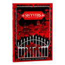 Book cover of 'Swyvers' with red and black design featuring a house and gate.