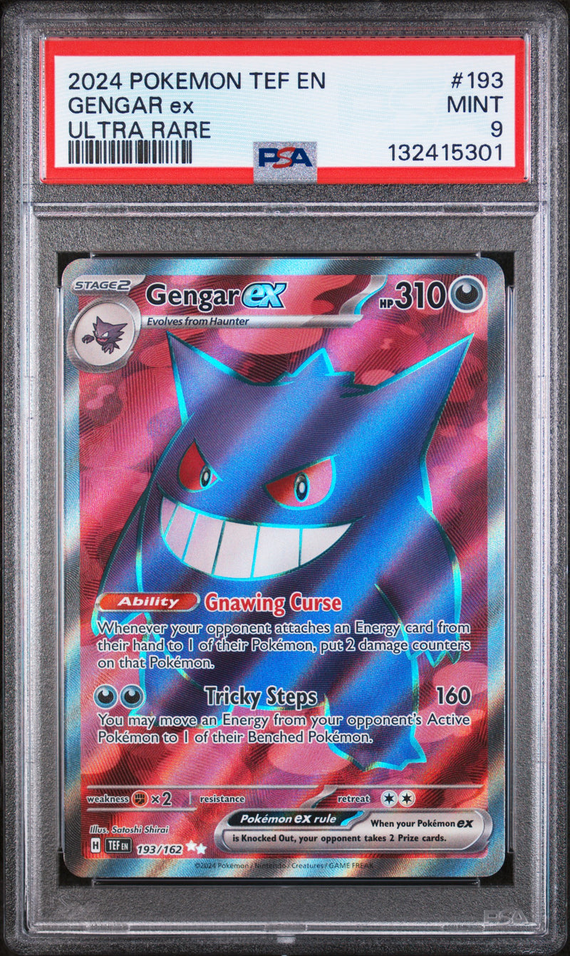 PSA MINT 9 Gengar Ex (193/162) [Tef En-Temporal Forces] - 132415301