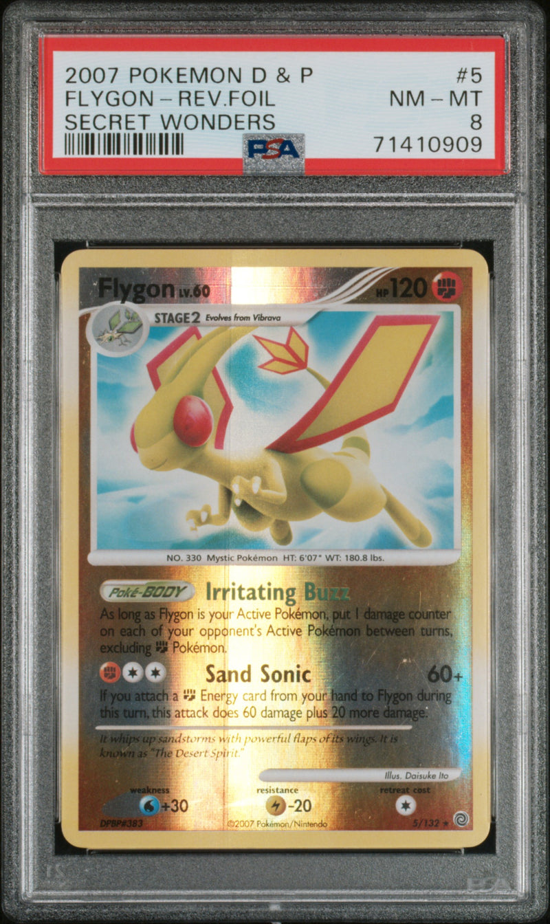 PSA NM-MT 8 Flygon-Rev.Foil(5/132) [Diamond & Pearl Secret Wonders] - 71410909