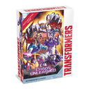 Box art featuring a dynamic illustration of Unicron (a large horned robotic villain) towering over several Transformers characters. 