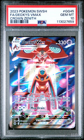 PSA GEM MT 10 Deoxys Vmax (GG45/GG70) [Sword And Shield Crown Zenith] - 113027659