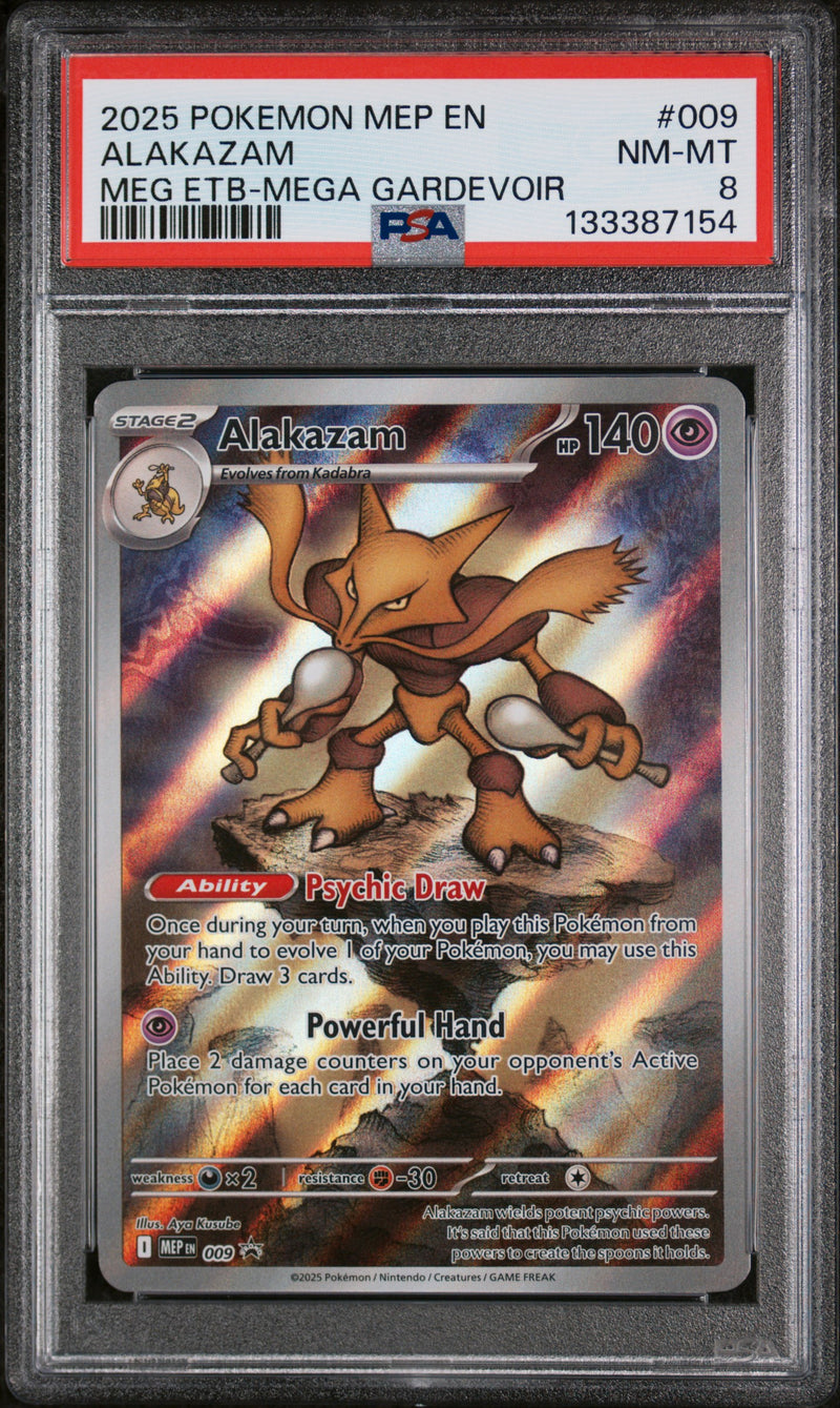 PSA NM-MT 8 Alakazam (9) [Mep En-Me Black Star Promo] - 133387154