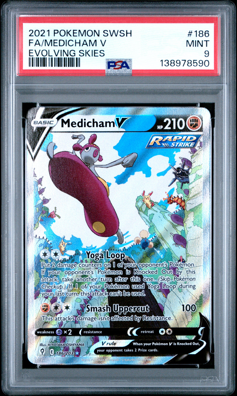 PSA MINT 9 Medicham V(186/203) [Sword & Shield Evolving Skies] - 138978590