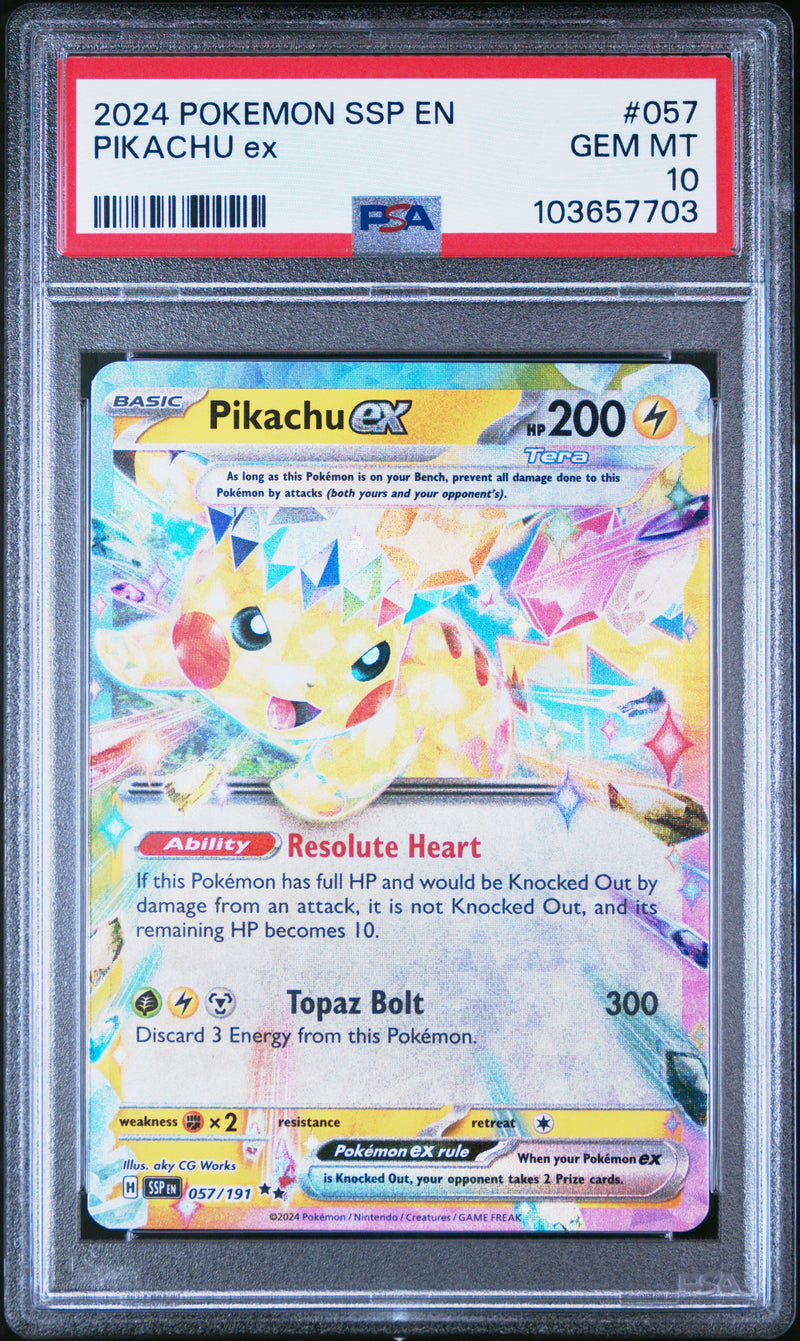 PSA GEM MT 10 Pikachu Ex(057/191) [Ssp En-Surging Sparks] - 103657703