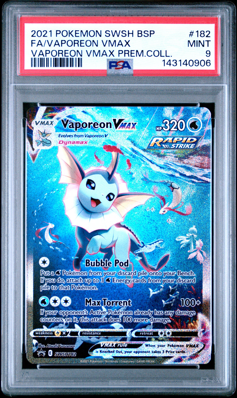 PSA MINT 9 Vaporeon Vmax(SWSH182) [Swsh Black Star Promo] - 143140906