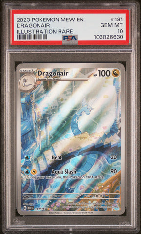 PSA GEM MT 10 Dragonair (181/165) [Mew En-151] - 103026630