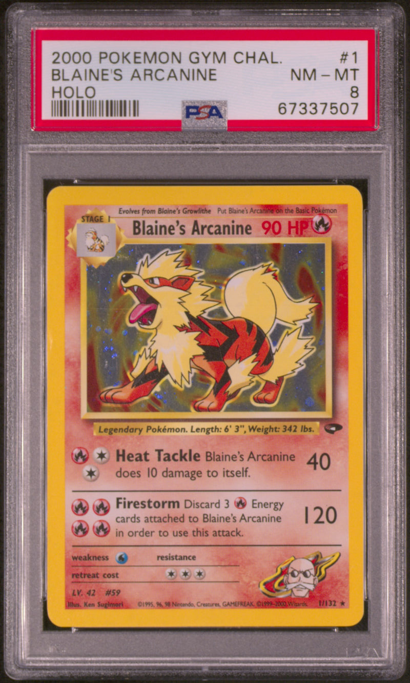 PSA NM-MT 8 Blaine'S Arcanine (1/132) [Gym Challenge] - 67337507