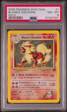 PSA NM-MT 8 Blaine'S Arcanine (1/132) [Gym Challenge] - 67337507