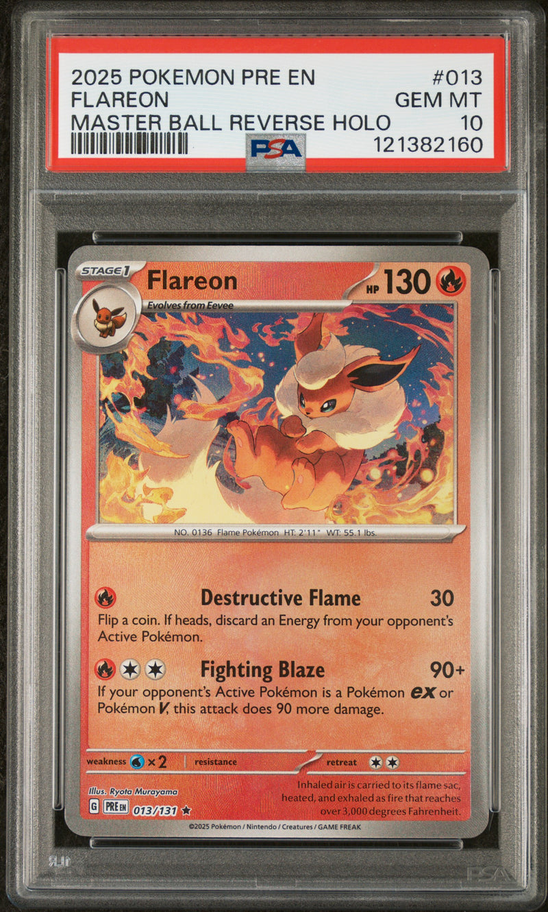 PSA GEM MT 10 Flareon (013/131) [Pre En-Prismatic Evolutions] - 121382160