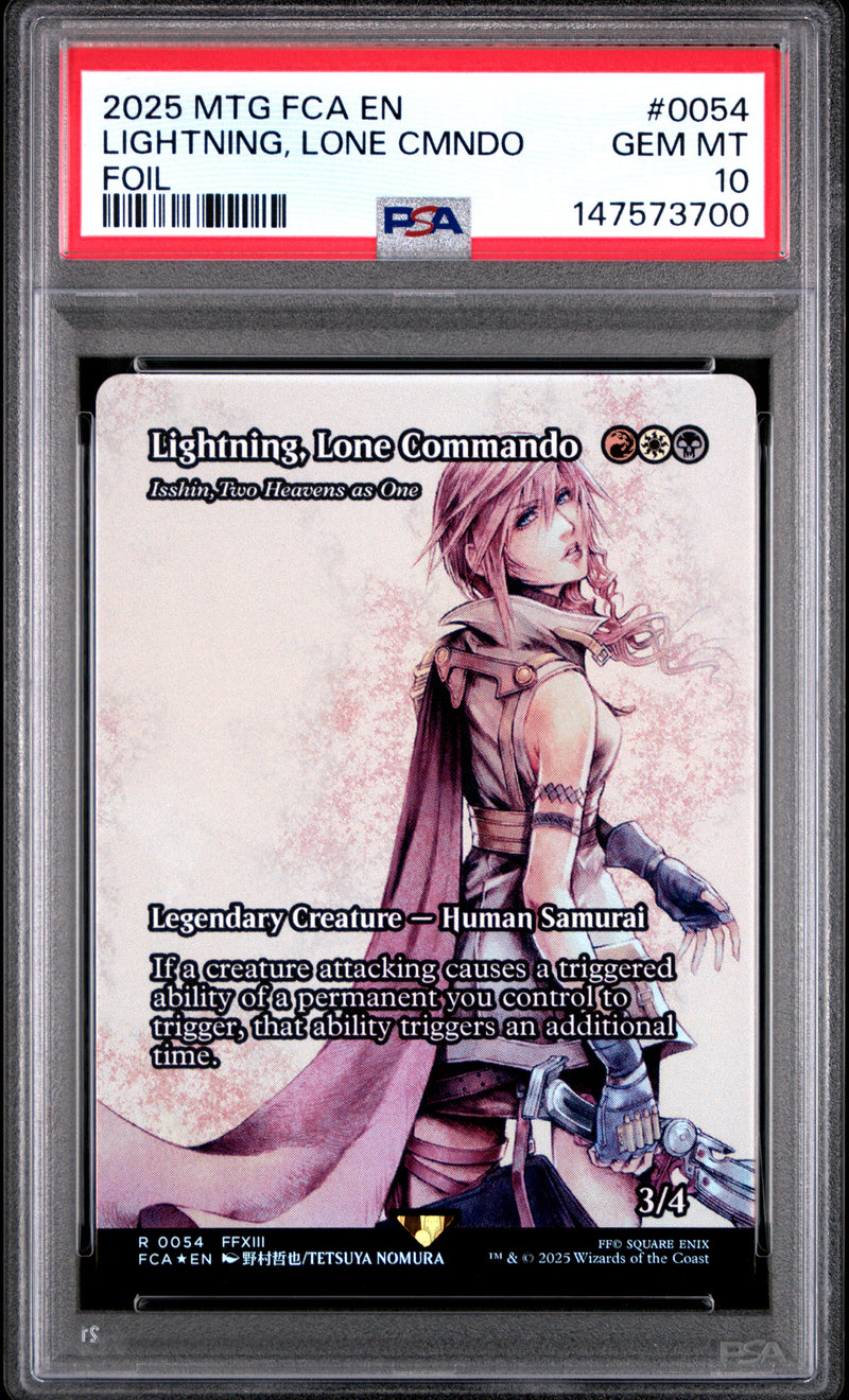 lightning mtg card ff PSA GEM MT 10 Lightning, Lone Cmndo[Magic The Gathering Final Fantasy
