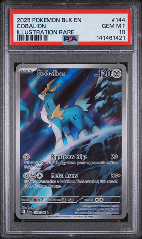 PSA GEM MT 10 Cobalion (144/086) [Blk En-Black Bolt] - 141461421