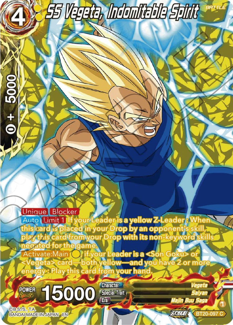 SS Vegeta, Indomitable Spirit (Silver Foil) (BT20-097) [Power Absorbed]