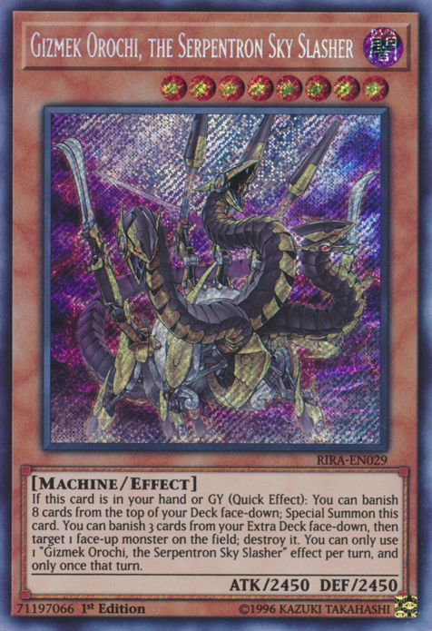 Gizmek Orochi, the Serpentron Sky Slasher [RIRA-EN029] Secret Rare