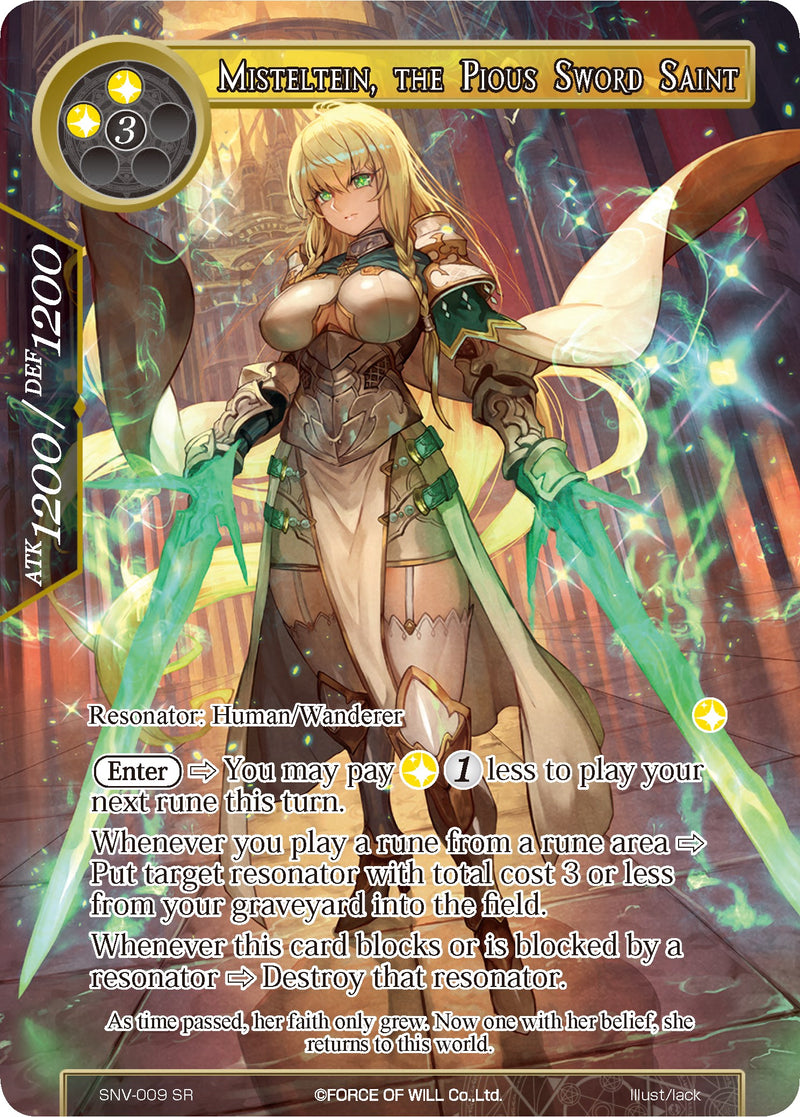 Misteltein, the Pious Sword Saint (Full Art) (SNV-009) [The Strangers of New Valhalla]