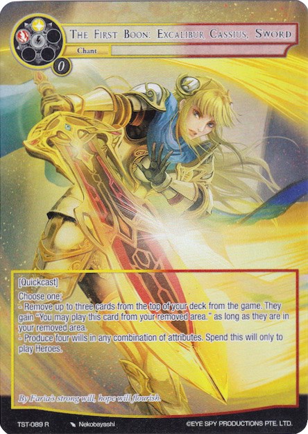 The First Boon: Excalibur Cassius, Sword (Full Art) (TST-089) [The Seventh]