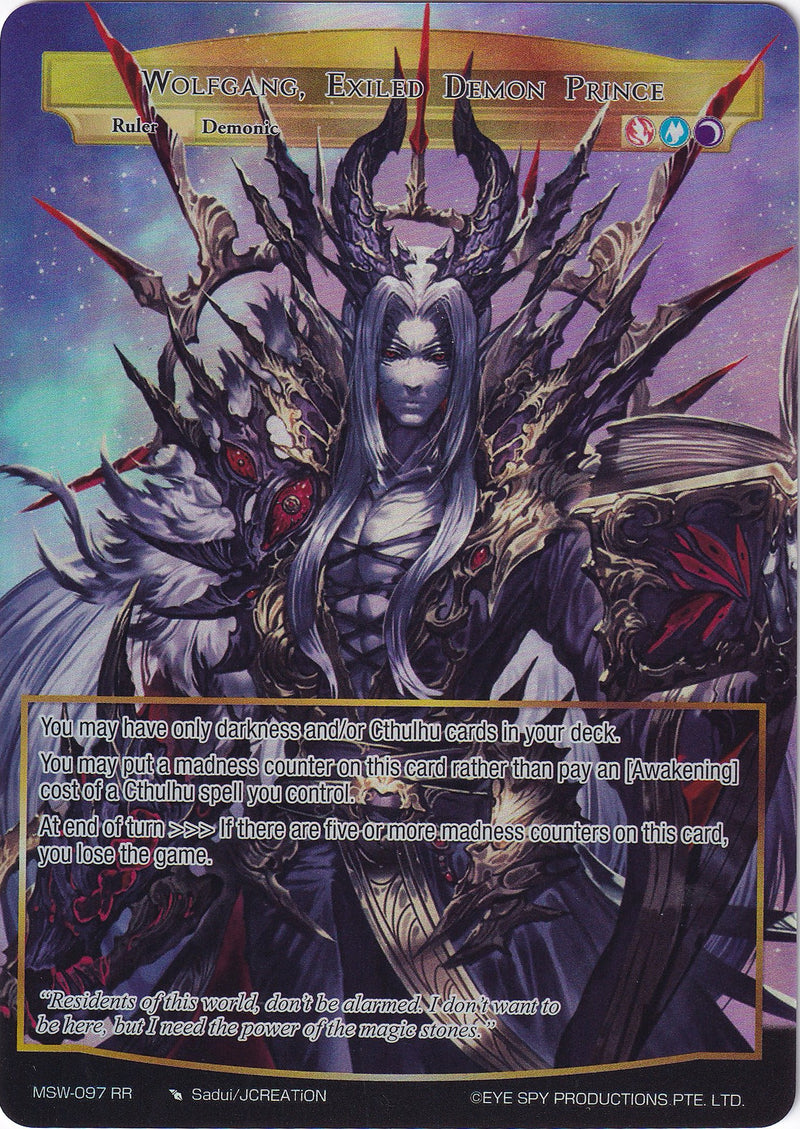 Wolfgang, Exiled Demon Prince (Full Art) (MSW-097 RR) [The Magic Stone War - Zero]